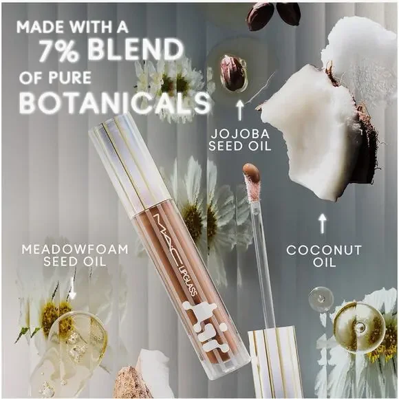 MAC Lipglass Air Non-Sticky Lip Gloss - TWINKLE TAUPE - NIB With 7 Blend Oils - Picture 6 of 7